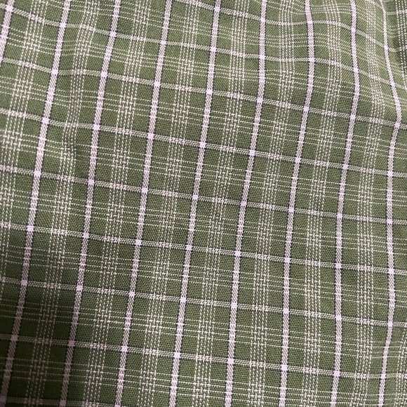 Wrangler Hero Men 2X‎ Green/White Striped button collar dress shirt short sleeve - Picture 6 of 7